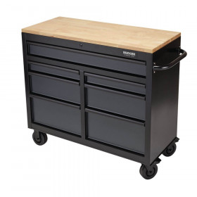 08216 Bunker® Workbench Roller Tool Cabinet, 7 Drawer, 41in, Grey