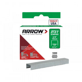 Arrow JT21 T27 Staples 10mm (3/8in) (Box 1000)