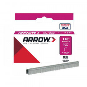 Arrow T18 Staples 11mm (7/16in) (Box 1000)