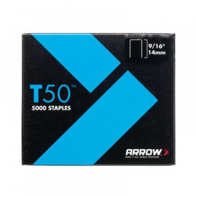 Arrow T50 Staples 14mm (9/16in) (Pack 5000, 4 x 1250)