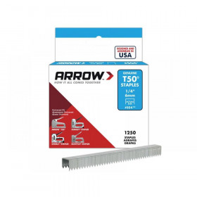 Arrow T50 Staples 6mm (1/4in) (Box 1250)