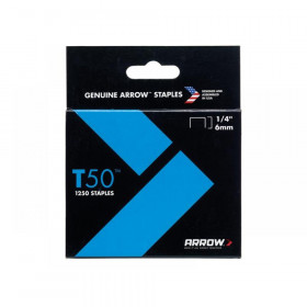 Arrow T50 Staples 6mm (1/4in) (Pack 5000, 4 x 1250)