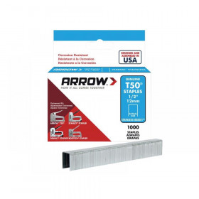 Arrow T50 Staples Stainless Steel 508SS 12mm (1/2in) (Box 1000)