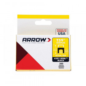 Arrow T59 Insulated Staples Black 6 x 6mm (Box 300)