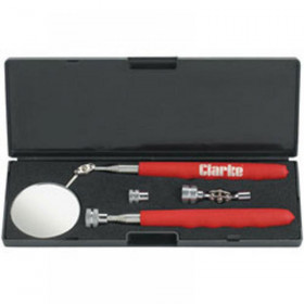 Clarke Cht649 Telescopic Magnetic Pick Up Tool And Inspection Mirror Set