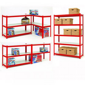 Clarke Cs5265Rp Quick Assembly Boltless Racking With Laminate Shelving Red