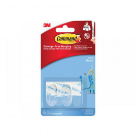 Command Clear Hooks with Clear Strips, Small (Pack 2)