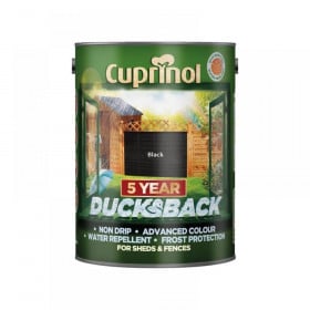Cuprinol Ducksback 5 Year Waterproof for Sheds & Fences Black 5 litre
