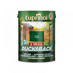 Cuprinol Ducksback 5 Year Waterproof for Sheds & Fences Forest Green 5 litre