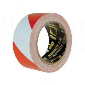 Everbuild PVC Hazard Tape Red / White 50mm x 33m