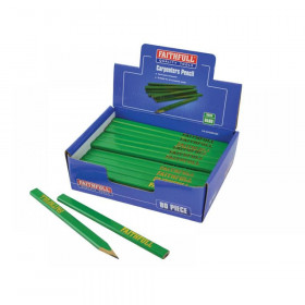 Faithfull Carpenters Pencils - Green / Hard (Display 80)