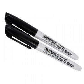 Faithfull Fibre Tip Marker Pen Black (Pack 2)