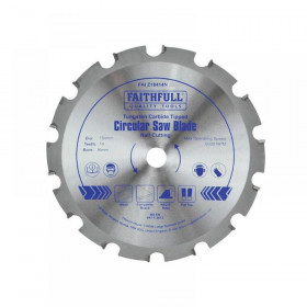 Faithfull TCT Circular Saw Blade Nail Cutting 184 x 16mm x 14T NEG