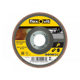 Flexovit Flap Disc For Angle Grinders 125mm 40G