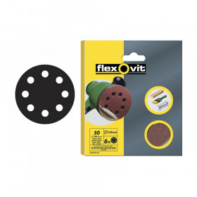 Flexovit Hook & Loop Sanding Disc 125mm Coarse 50G (Pack 6)