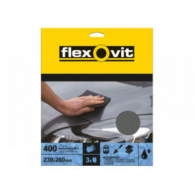 Flexovit Waterproof Sanding Sheets 230 x 280mm Fine 400G (3)