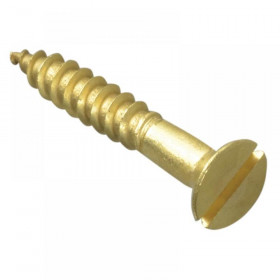 ForgeFix Wood Screw Slotted CSK Brass 1.1/4in x 10 Forge Pack 10