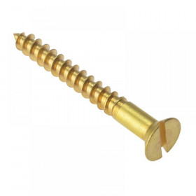 ForgeFix Wood Screw Slotted CSK Solid Brass 1.1/2in x 12 Box 200