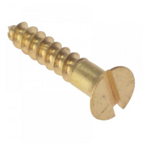 ForgeFix Wood Screw Slotted CSK Solid Brass 1.1/2in x 6 Box 200