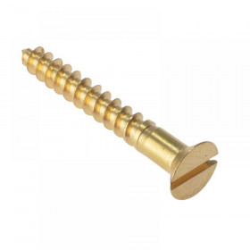 ForgeFix Wood Screw Slotted CSK Solid Brass 1.1/2in x 8 Box 200