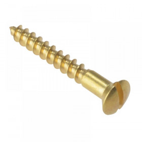 ForgeFix Wood Screw Slotted Raised Head ST Solid Brass 1.1/2in x 8 Box 200