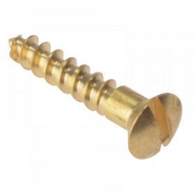 ForgeFix Wood Screw Slotted Raised Head ST Solid Brass 5/8in x 6 Box 200