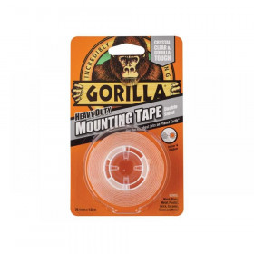 Gorilla Glue Gorilla Heavy-Duty Mounting Tape 25.4mm x 1.52m Crystal Clear