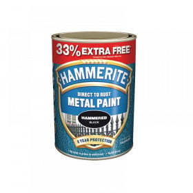 Hammerite Direct to Rust Hammered Finish Metal Paint Silver 750ml + 33%