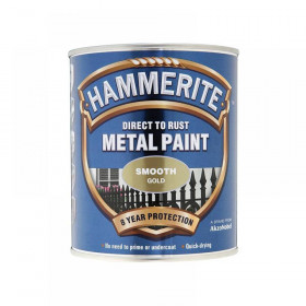Hammerite Direct to Rust Smooth Finish Metal Paint Gold 750ml