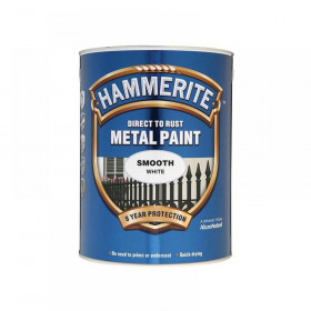 Hammerite Direct to Rust Smooth Finish Metal Paint White 5 Litre