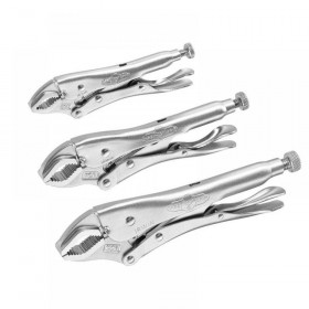 Irwin Vise Grip Curved Jaw Locking Pliers Set of 3 (5CR/7CR/10CR)