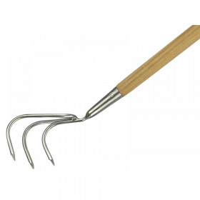 Kent and Stowe Stainless Steel Long Handled 3-Prong Cultivator, FSC