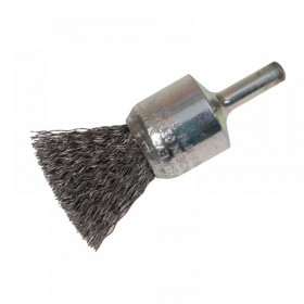Lessmann End Brush with Shank 23/22 x 25mm, 0.30 Steel Wire