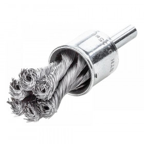 Lessmann Knot End Brush with Shank 22mm, 0.35 Steel Wire
