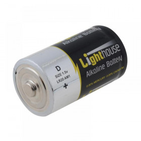 Lighthouse D LR20 Alkaline Batteries 14800 mAh (Pack 2)