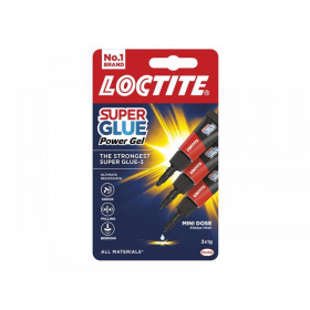 Loctite Super Glue-3 Power Gel, Tube 3 x 1g