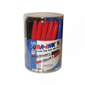 Markal DURA-INK 15 Fine Tip Marker Mixed Colours (Tub 48)