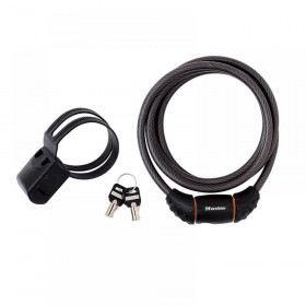 Master Lock Black Braided Steel Keyed Cable 1.8m x 10mm