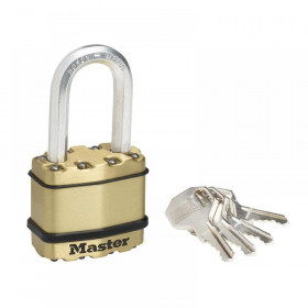 Master Lock Excell Brass Finish 45mm Padlock 4-Pin - 38mm Shackle