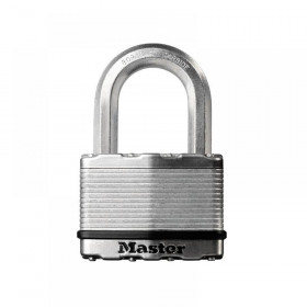 Master Lock Excell Laminated Steel 50mm Padlock 4-Pin - 25mm Shackle