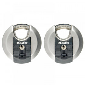 Master Lock Excell Stainless Steel Discus 70mm Padlock Keyed Alike x 2