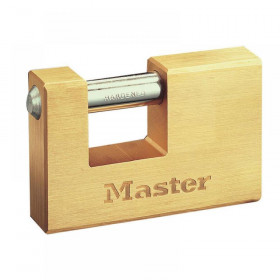 Master Lock Rectangular 76mm Solid Brass Body Shutter Padlock