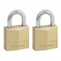 Master Lock 120EURT Solid Brass 20Mm Padlock 3-Pin - Keyed Alike X 2