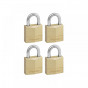 Master Lock 120EURQNOP Solid Brass 20Mm Padlock 3-Pin - Keyed Alike X 4
