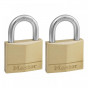 Master Lock 140EURT Solid Brass 40Mm Padlock 4-Pin - Keyed Alike X 2