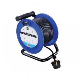 Masterplug Heavy-Duty Cable Reel 240V 13A 4-Socket Thermal Cut-Out 30m