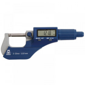 Moore and Wright MW200-01DBL Digital External Micrometer 0-25mm/0-1in 0.001mm/.00005in
