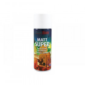 Plasti-kote Super Spray Matt White RAL 9016 400ml