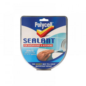 Polycell Sealant Strip Kitchen / Bathroom White 41mm
