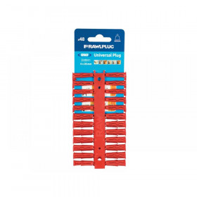 Rawlplug Red UNO Plugs 6 x 28mm (Card 48)